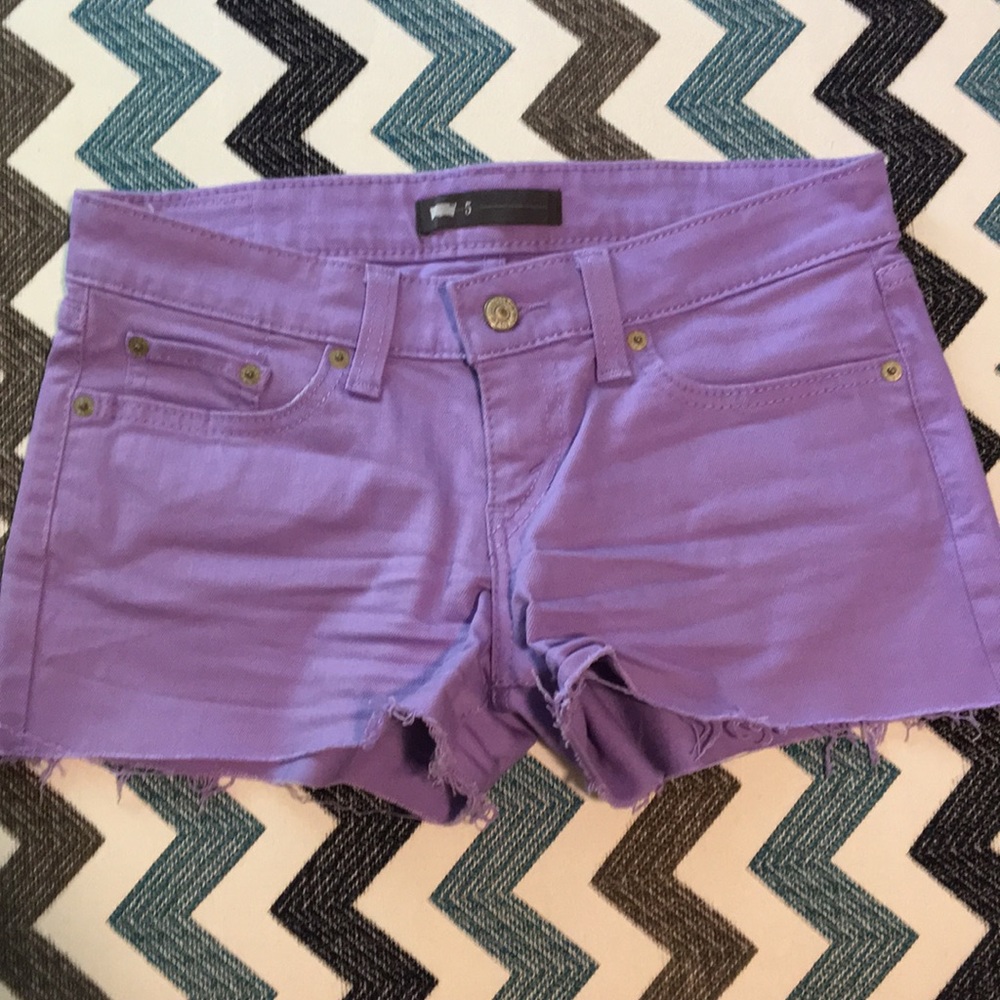 Levi denim purple shorts